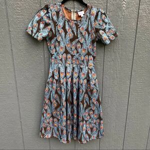 LuLaRoe Amelia Peacock Dress Midi XS